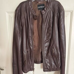 Express Women's Dark Brown Leather Jacket